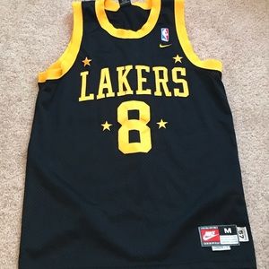 M Kobe Bryant black and gold Nike Jersey